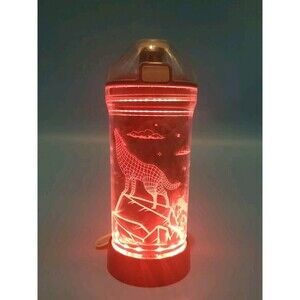 Ammonite Wolf  Water Bottle with 3D Glowing LED Color Changing Light  14 OZ